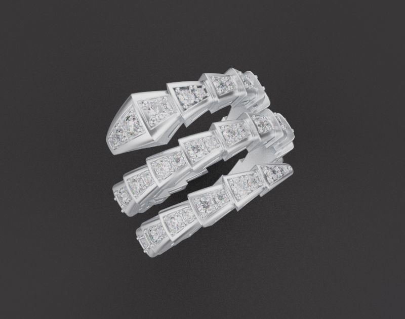 Serpent Ring 15150 3D Model .c4d .max .obj .3ds .fbx .stl .blend