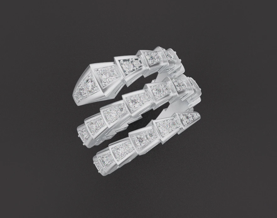 Serpent Ring 15150 3D Model .c4d .max .obj .3ds .fbx .stl .blend 