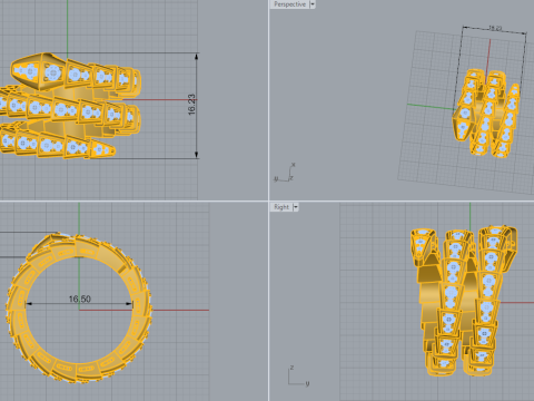 Serpent Ring 15150 3D Model