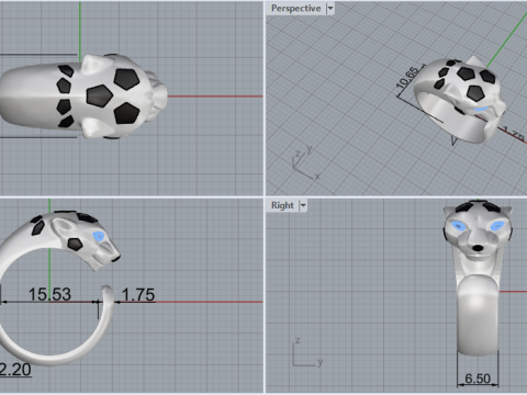 Panther Ring 15099 3D Model