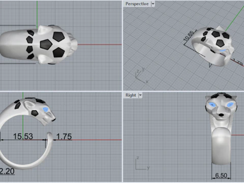 Panther Ring 15099 3D Model