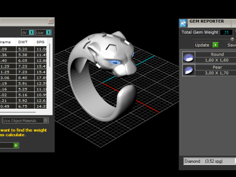 Panther Ring 15099 3D Model