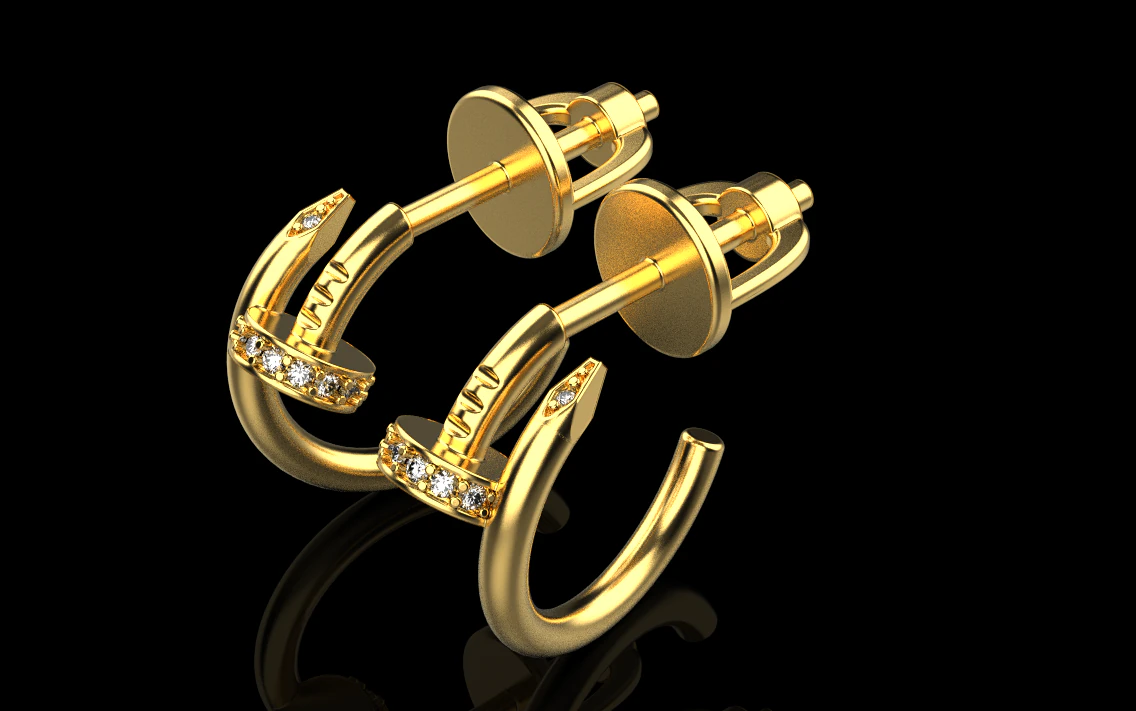 Earrings 11369 3D Model .c4d .max .obj .3ds .fbx .stl .blend 
