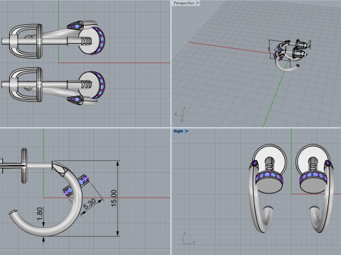 Earrings 11369 3D Model