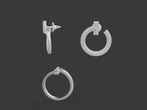 Ring and Earrings set 66474 3D Model
