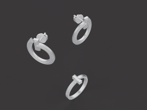 Ring and Earrings set 66474 3D Model