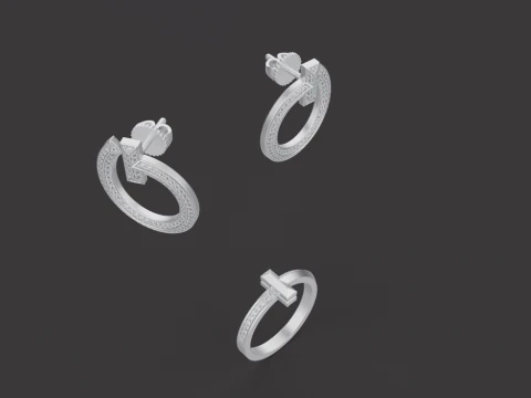 Ring and Earrings set 66474 3D Model