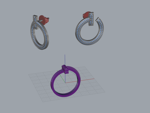 Ring and Earrings set 66474 3D Model