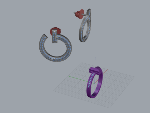 Ring and Earrings set 66474 3D Model