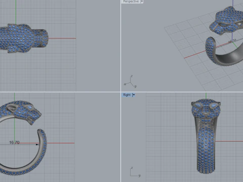 Panther Ring 66362 3D Model