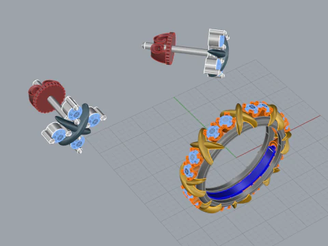 Earrings and Ring set 66095 3D Model