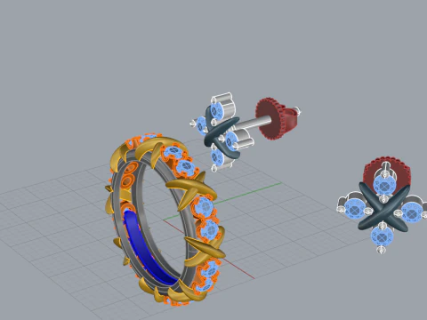 Earrings and Ring set 66095 3D Model