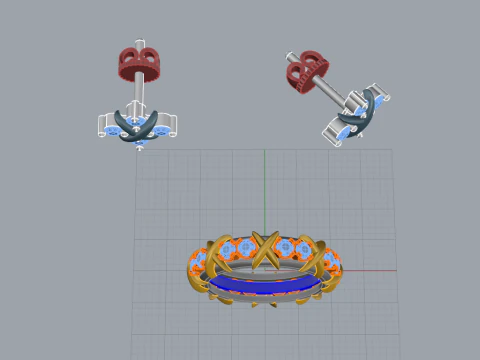 Earrings and Ring set 66095 3D Model