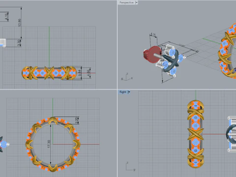 Earrings and Ring set 66095 3D Model