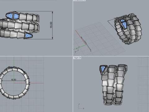 Serpent Ring 65765 3D Model