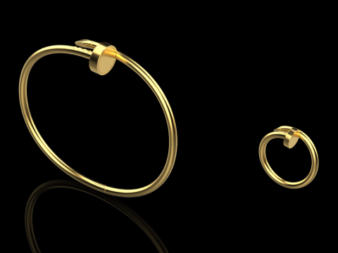 Nail Ring and Bracelet 65729 3D Model