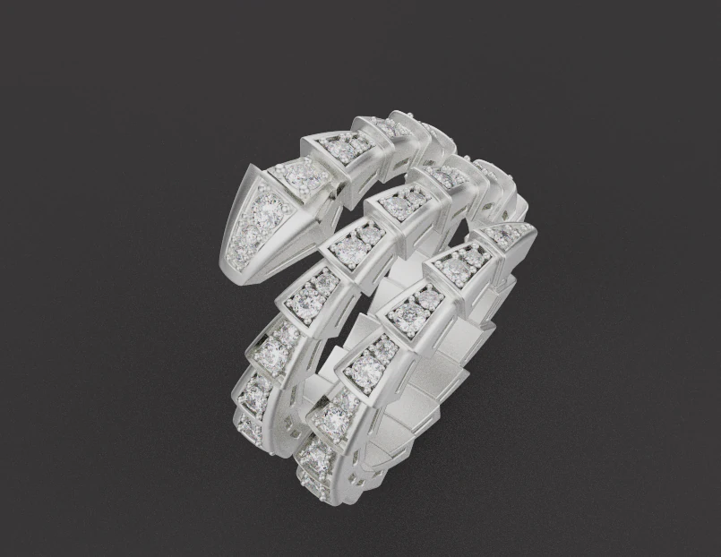 Serpent Ring 61442 3D Model .c4d .max .obj .3ds .fbx .stl .blend 