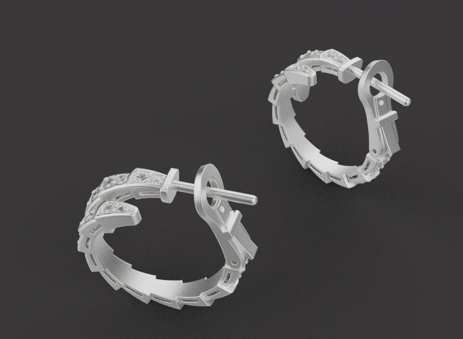 Earrings 61323 3D Model .c4d .max .obj .3ds .fbx .stl .blend 