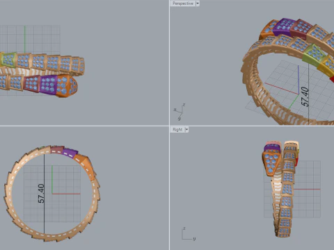 Serpent Ring 61279 3D Model