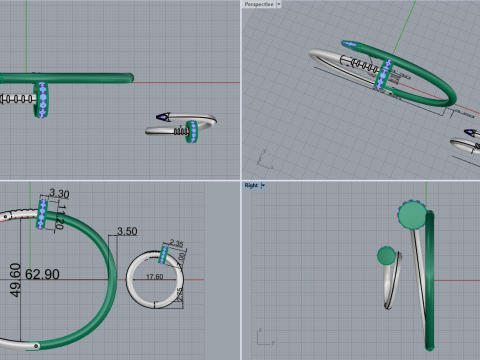 Bracelet and Ring 61071 Model 3D