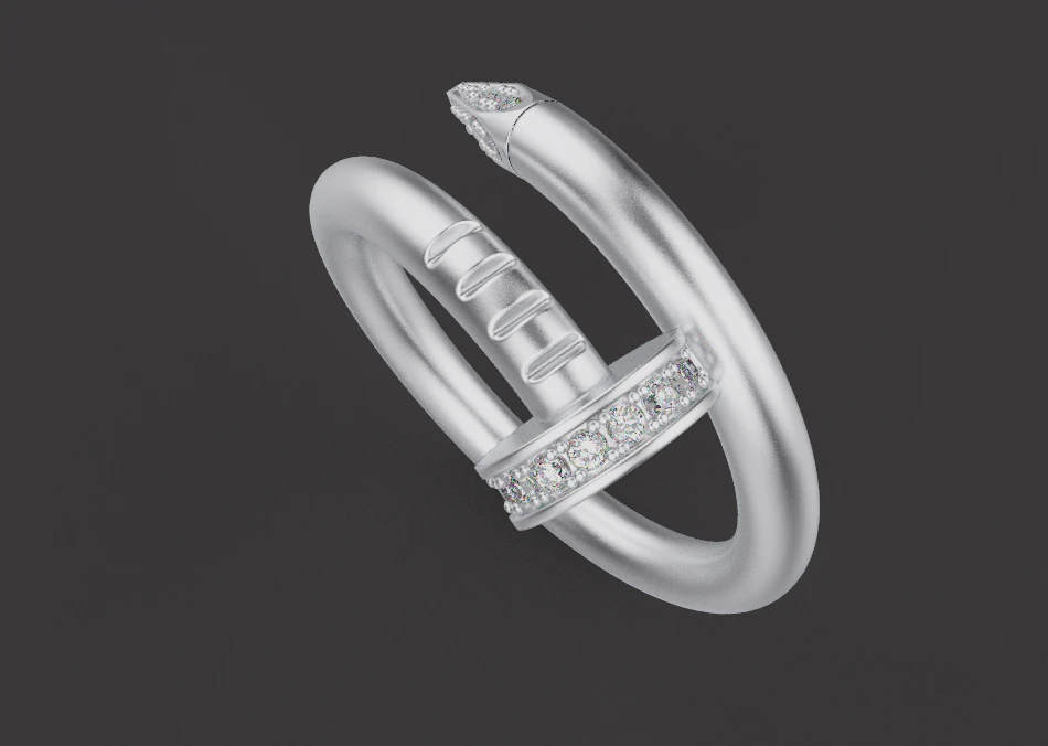 Nail Ring 60951 3D Model .c4d .max .obj .3ds .fbx .stl .blend 