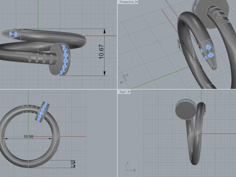 Nail Ring 60951 3D Model