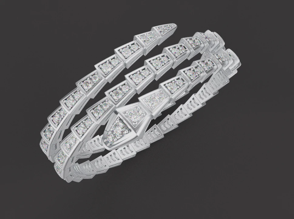 Serpent Ring 61050 3D Model .c4d .max .obj .3ds .fbx .stl .blend 
