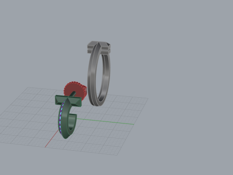 Nail Ring and Earrings set 60633 Model 3D