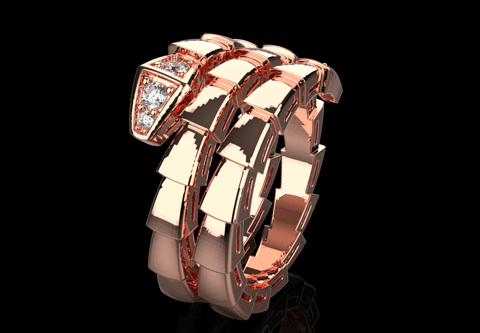 Serpent Ring 60542 3D Model .c4d .max .obj .3ds .fbx .stl .blend 
