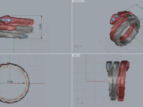 Serpent Ring 60542 3D Model