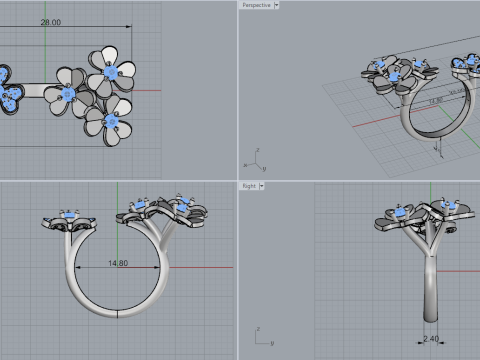 Flower Ring 60431 3D Модель