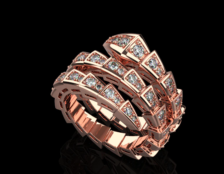Serpent Ring 60428 3D Model .c4d .max .obj .3ds .fbx .stl .blend 