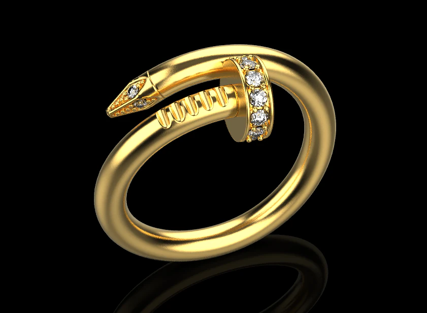 Nail Ring 60407 3D Model .c4d .max .obj .3ds .fbx .stl .blend 
