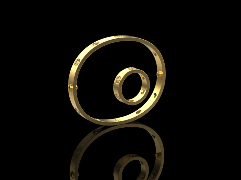 Bracelet and Ring 60161 3D Model