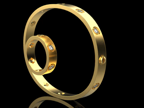 Bracelet and Ring 60161 3D Model