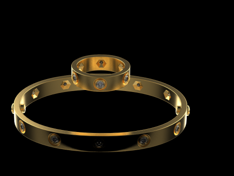Bracelet and Ring 60161 Modèle 3D