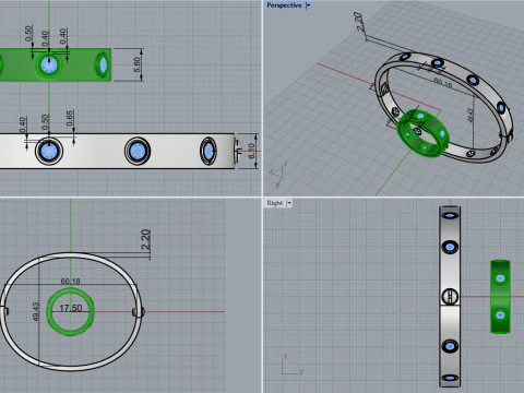 Bracelet and Ring 60161 3D Model
