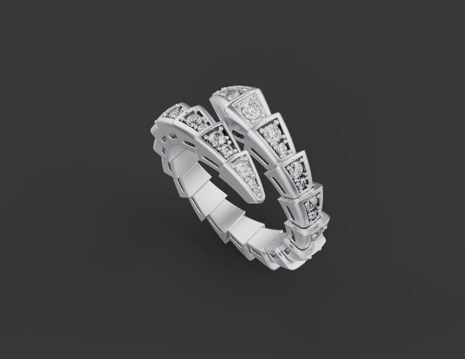Serpent Ring 54110 3D Model .c4d .max .obj .3ds .fbx .stl .blend 