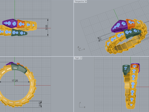 Serpent Ring 54110 Modèle 3D