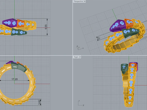 Serpent Ring 54110 3D Model