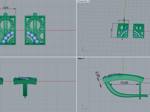 Earrings 53834 Modelo 3D