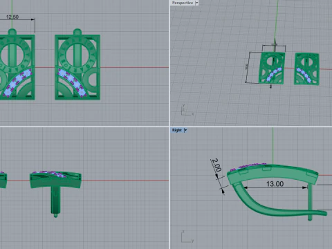 Earrings 53834 3D Model