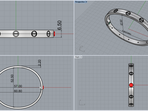 Bracelet 53707 3D Модель