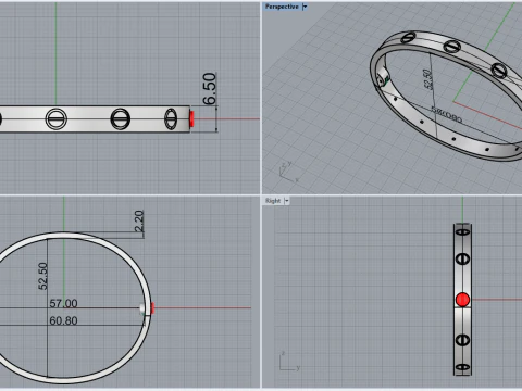 Bracelet 53707 3D Model