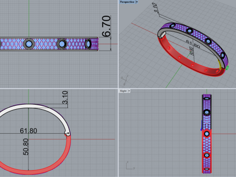 Bracelet 53658 Modelo 3D