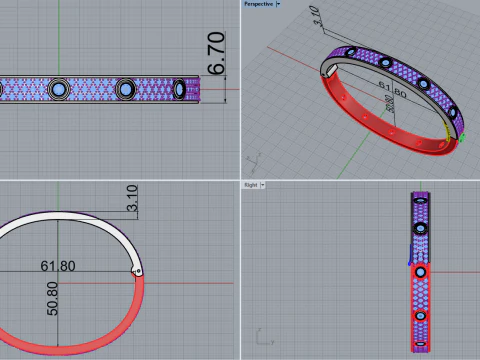 Bracelet 53658 3D Model
