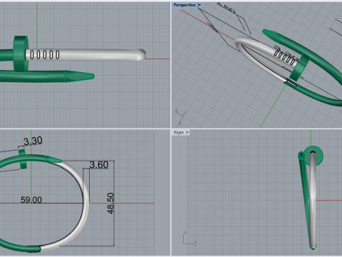 Nail Bracelet 53637 3D Model
