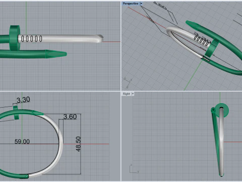 Nail Bracelet 53637 3D Model