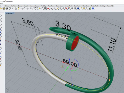 Nail Bracelet 53637 3D Model