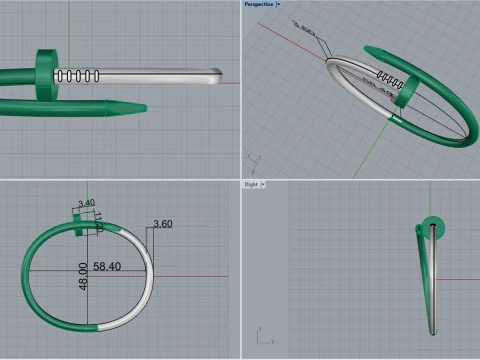 Nail Bracelet 53560 3D Model